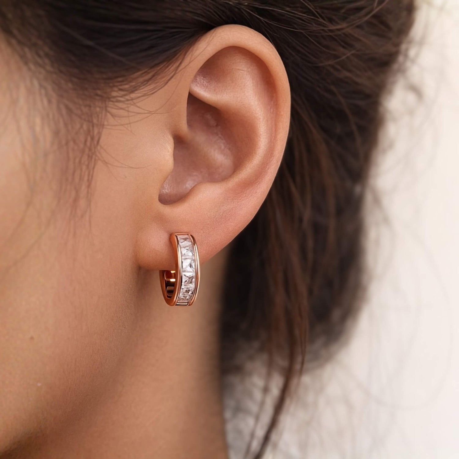 Crystal Huggie Hoop Earrings