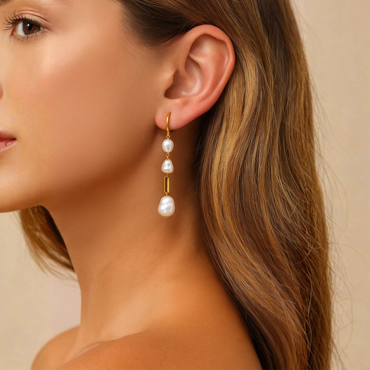 Cascade Baroque Pearl Drop Earrings