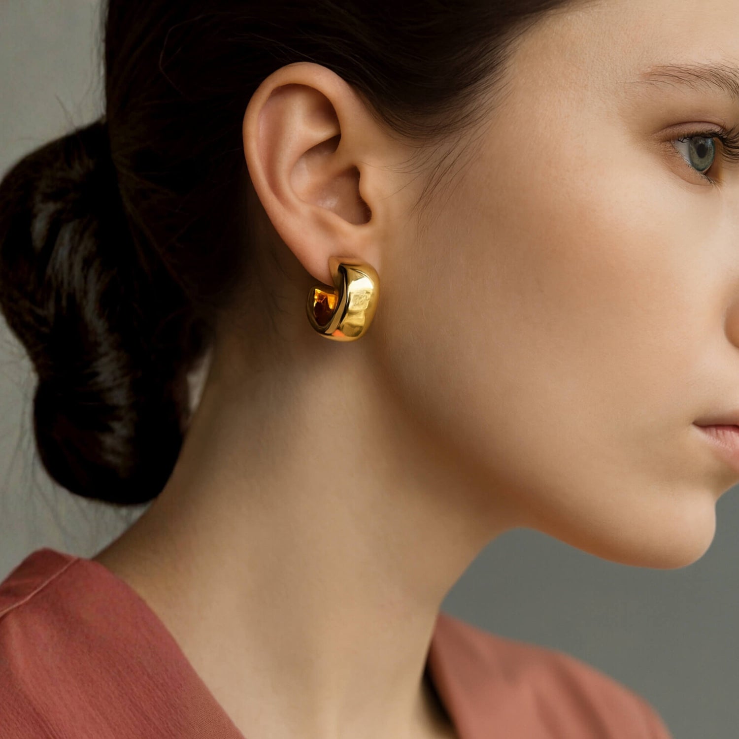 Square Huggie Hoop Earrings