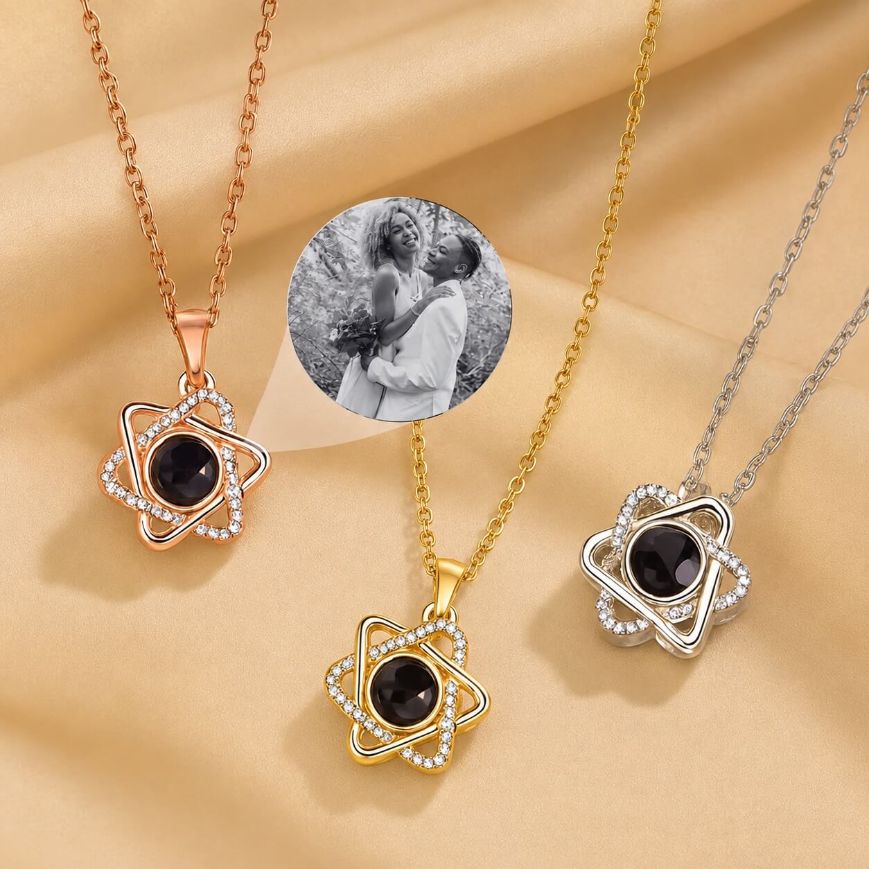 personalized photo projection necklace