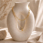 gold lock pendant necklace