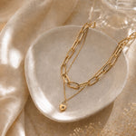 gold lock pendant necklace