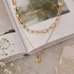 gold lock pendant necklace