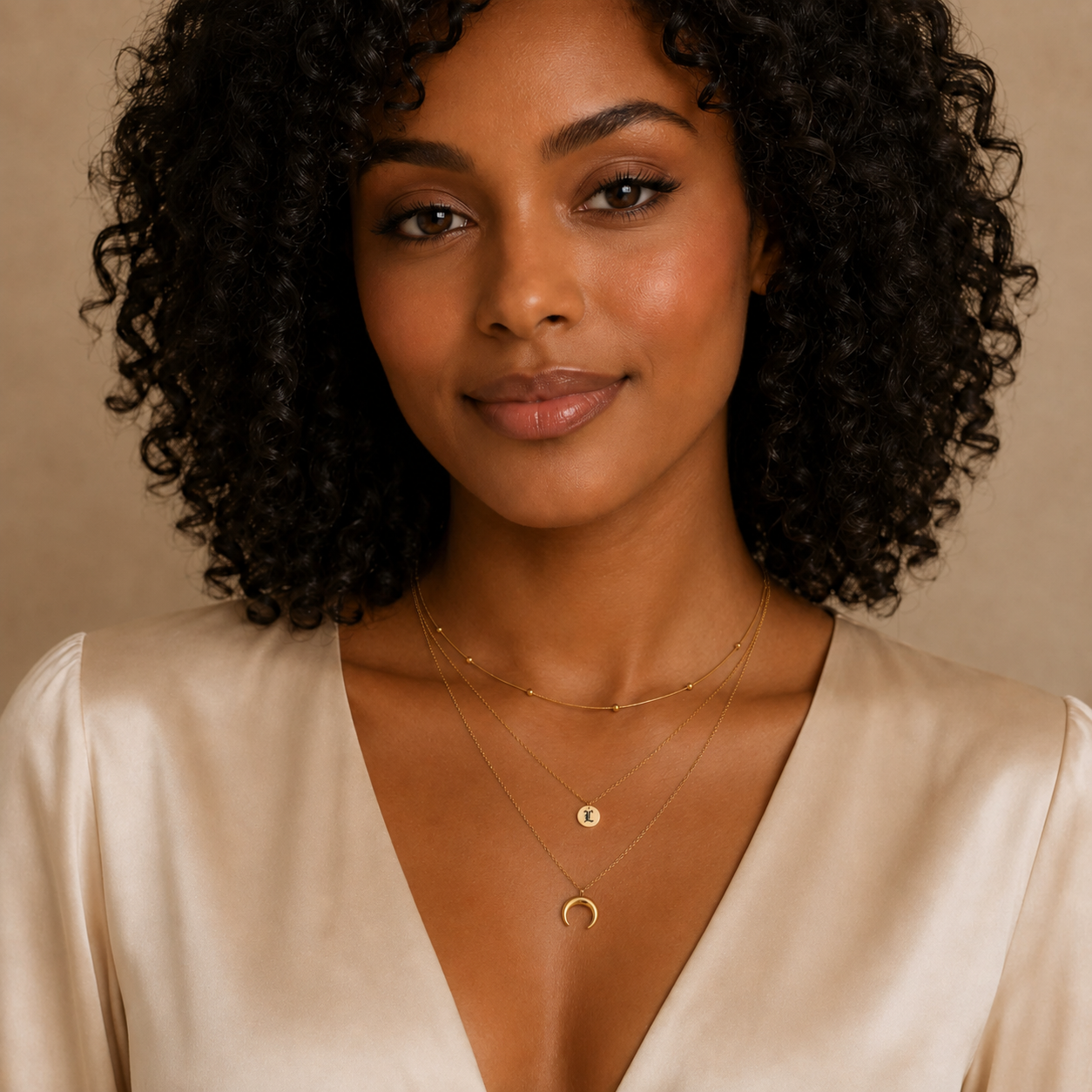 Crescent Moon Necklace Set