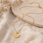 gold personalized heart pendant necklace