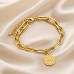 gold coin charm bracelet