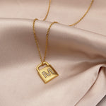 Padlock Initial Pendant Necklace