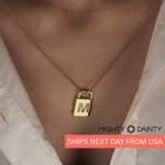 Padlock Initial Pendant Necklace