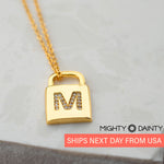 Padlock Initial Pendant Necklace