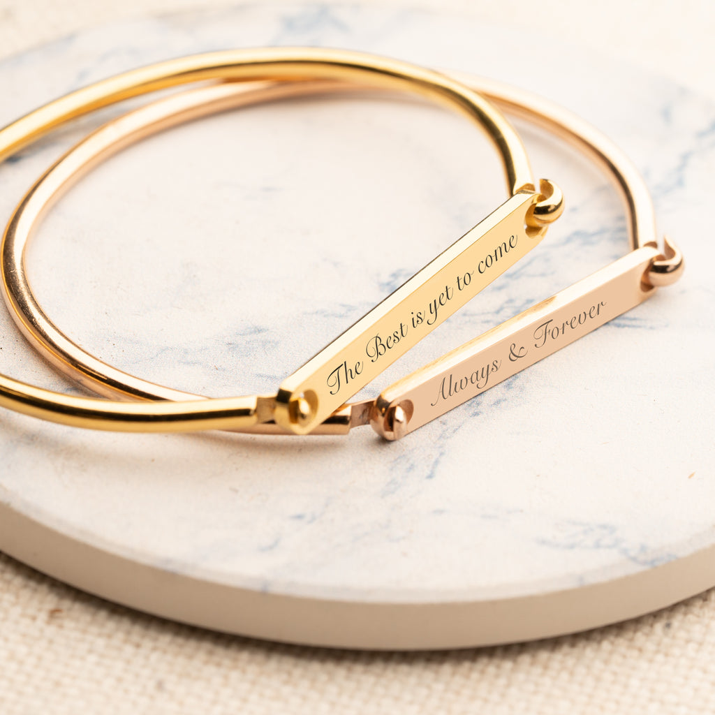 18ct Gold Vermeil Script Name Curb Bracelet | Seol + Gold