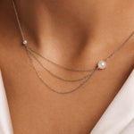 Diamond and Pearl Multi-Layered Necklace
