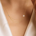 Diamond and Pearl Multi-Layered Necklace