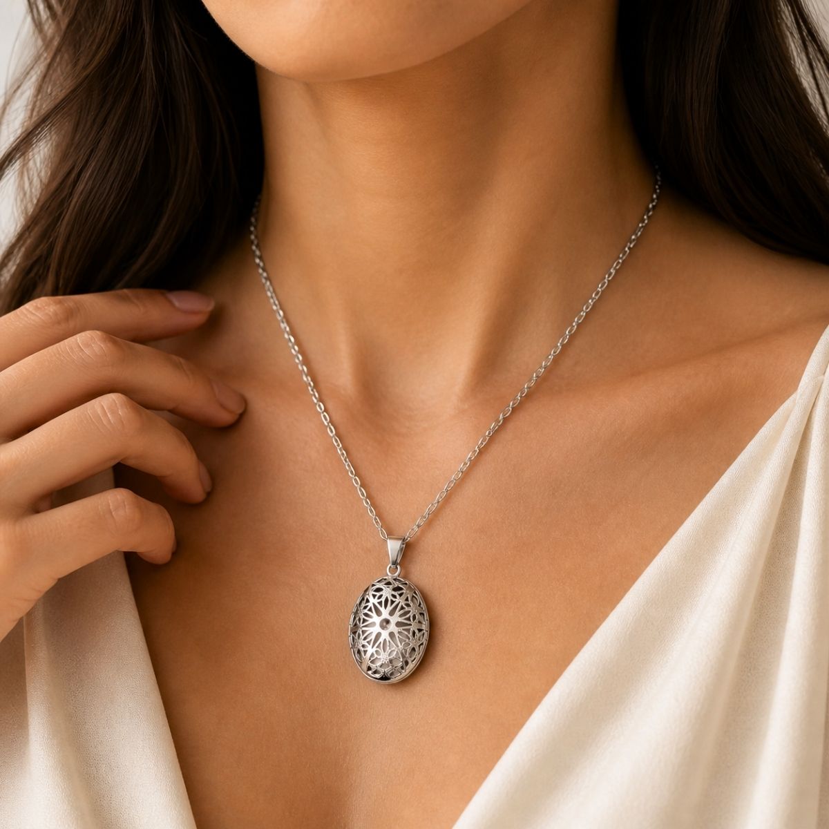 Ethereal Oval Photo Necklace
