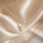 gold marquise diamond necklace