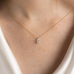 gold marquise diamond necklace