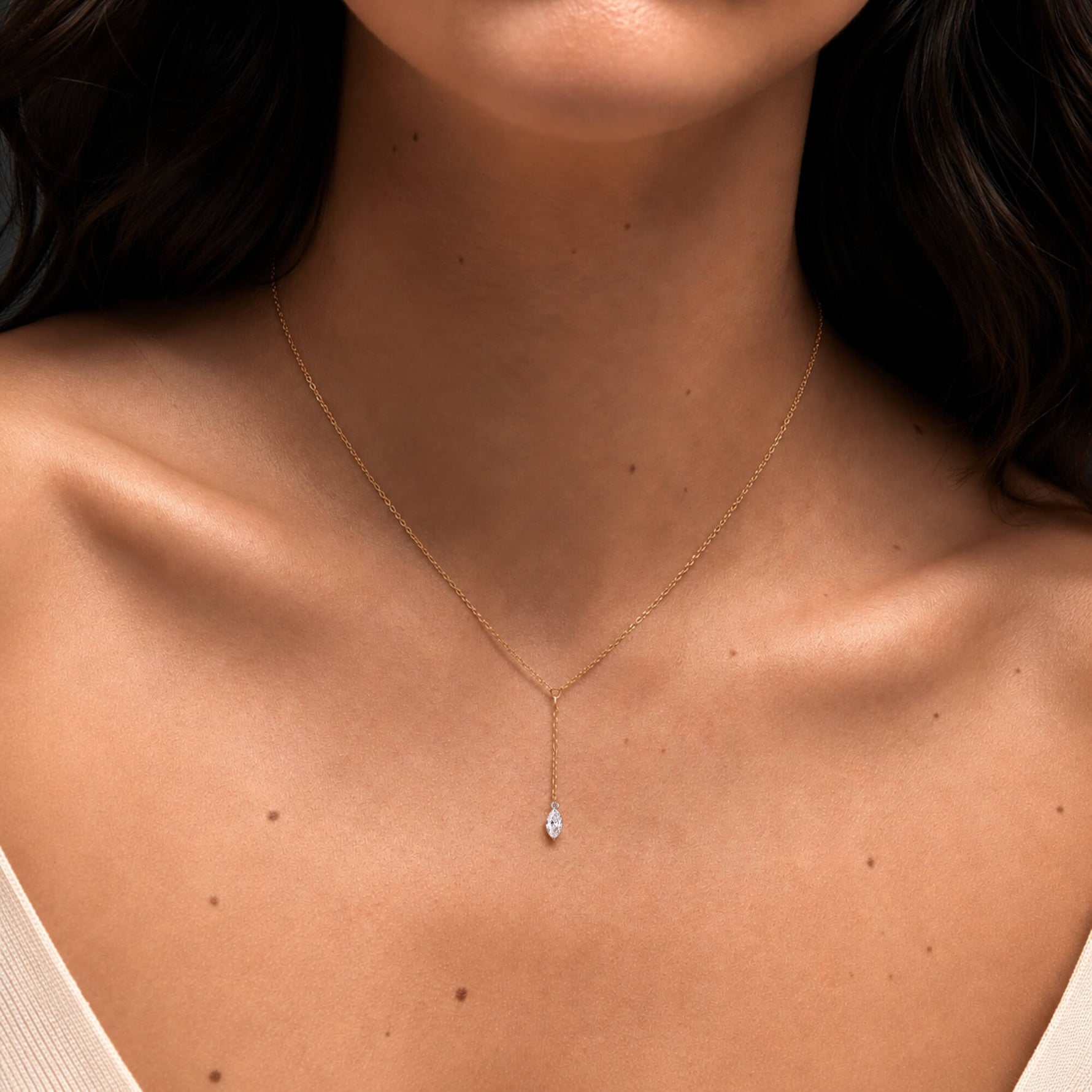 marquise diamond lariat necklace