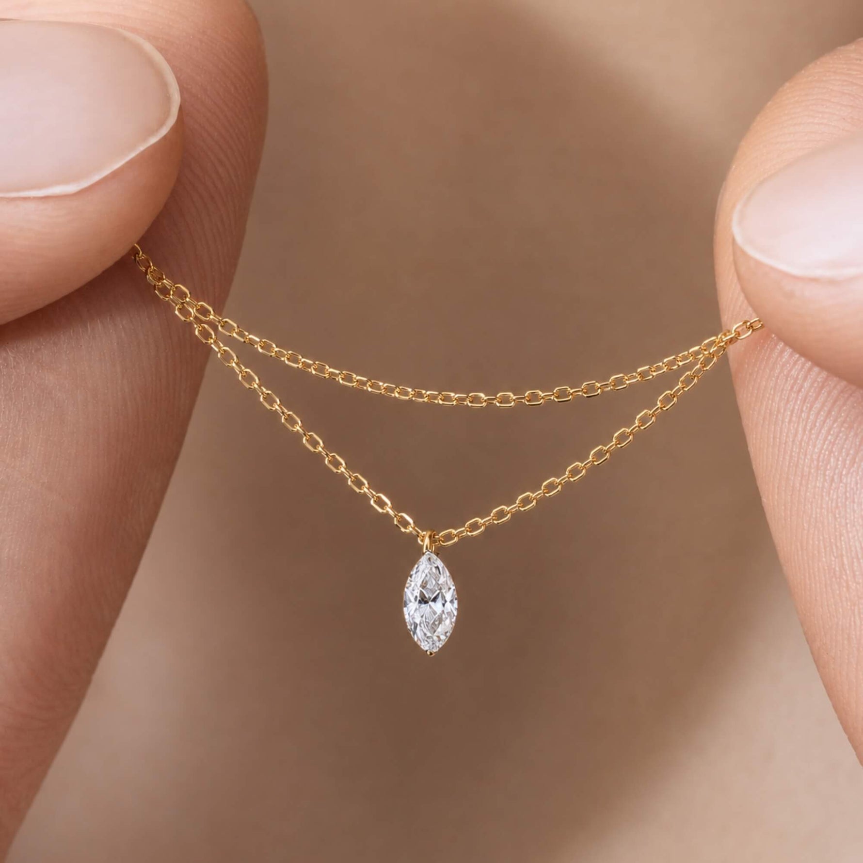 marquise layered diamond necklace