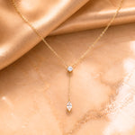 two-stone diamond lariat necklace