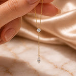 two-stone diamond lariat necklace