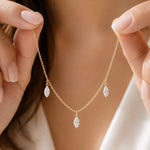 three-stone marquise diamond necklace