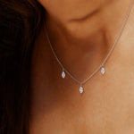 three-stone marquise diamond necklace