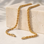 stainless steel twist chain necklace