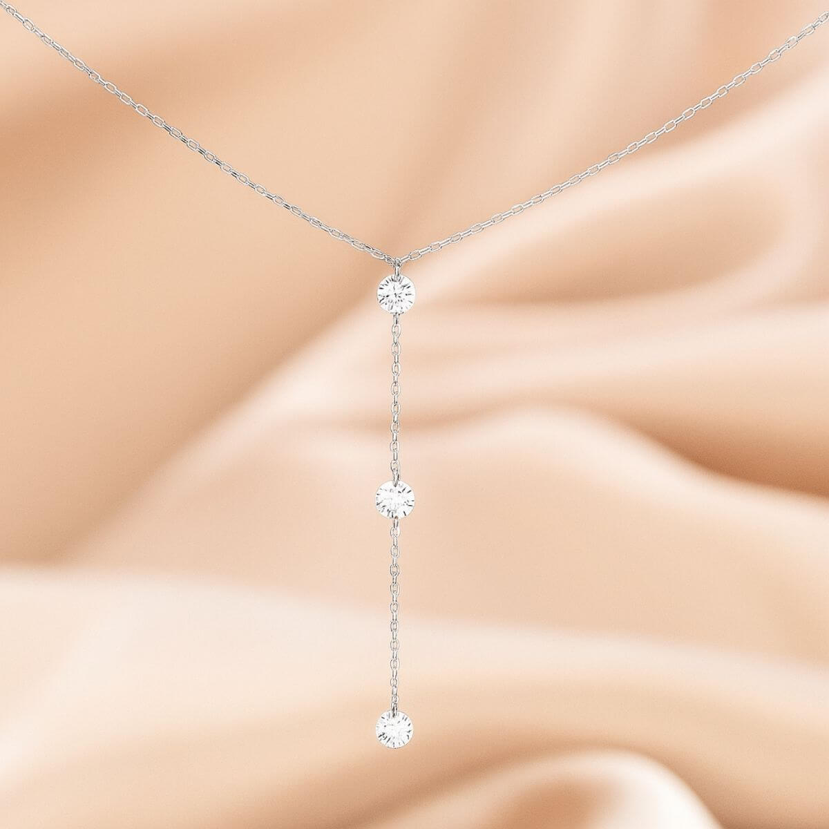 Gold Teardrop Diamond Necklace