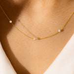 Gold Three Diamond Necklace