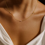Gold Three Diamond Necklace