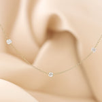 Gold Three Diamond Necklace