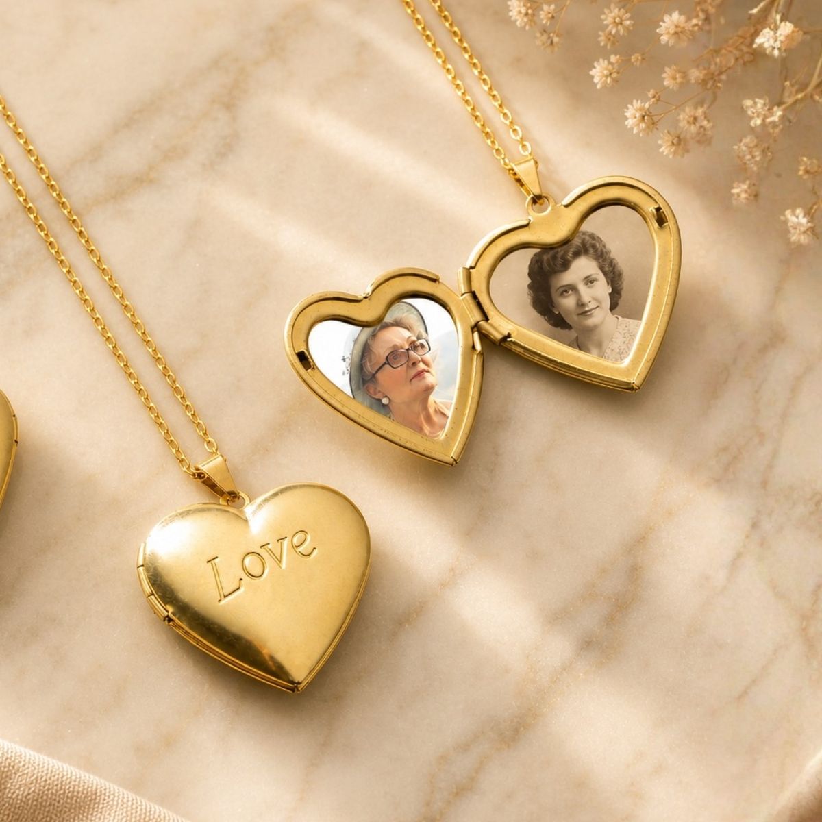 Love Heart Photo Necklace