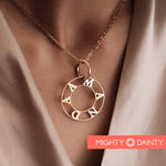 Round Pendant Name Necklace
