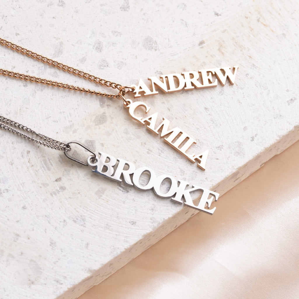 Vertical ID Name Necklace