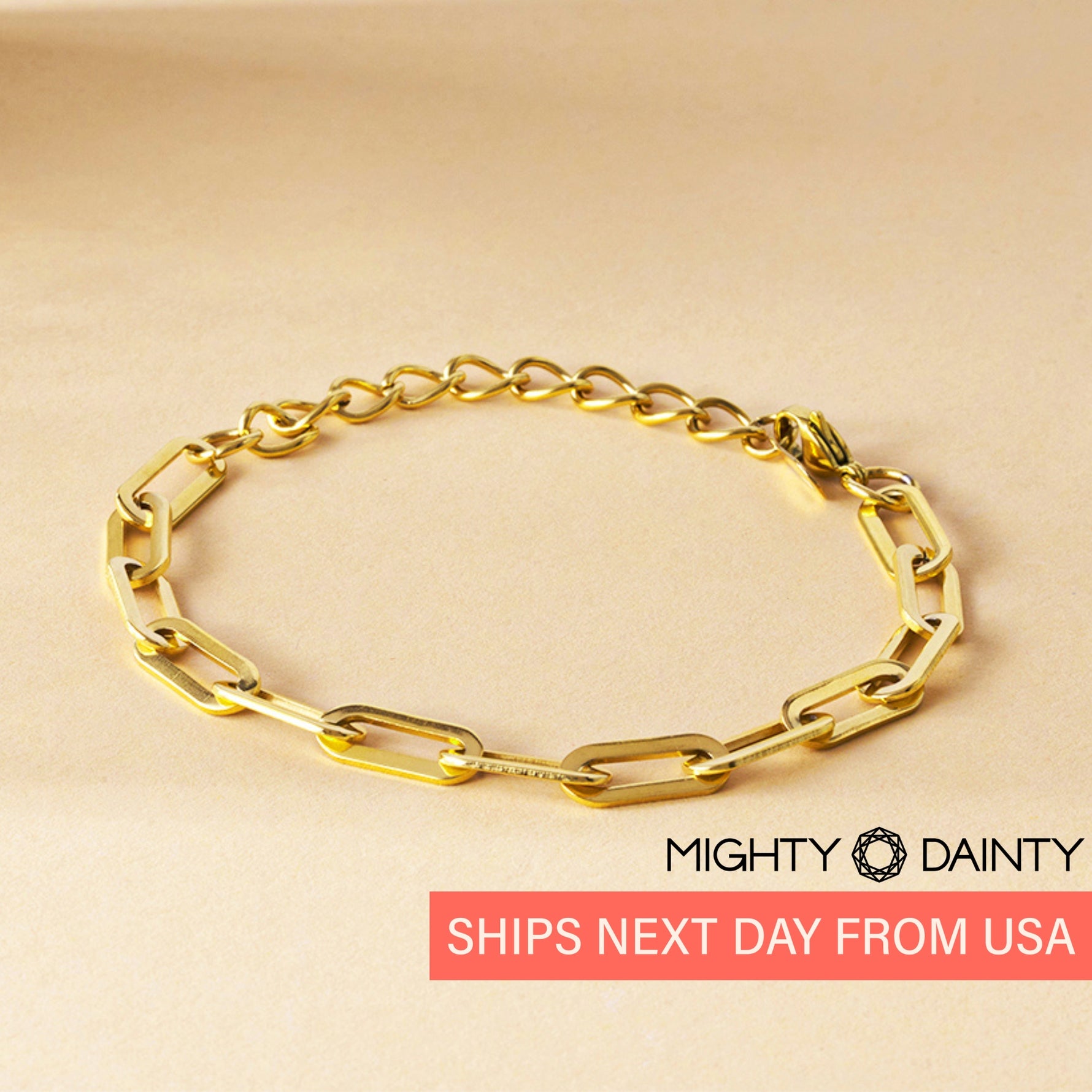 Paper Clip Gold Bracelet