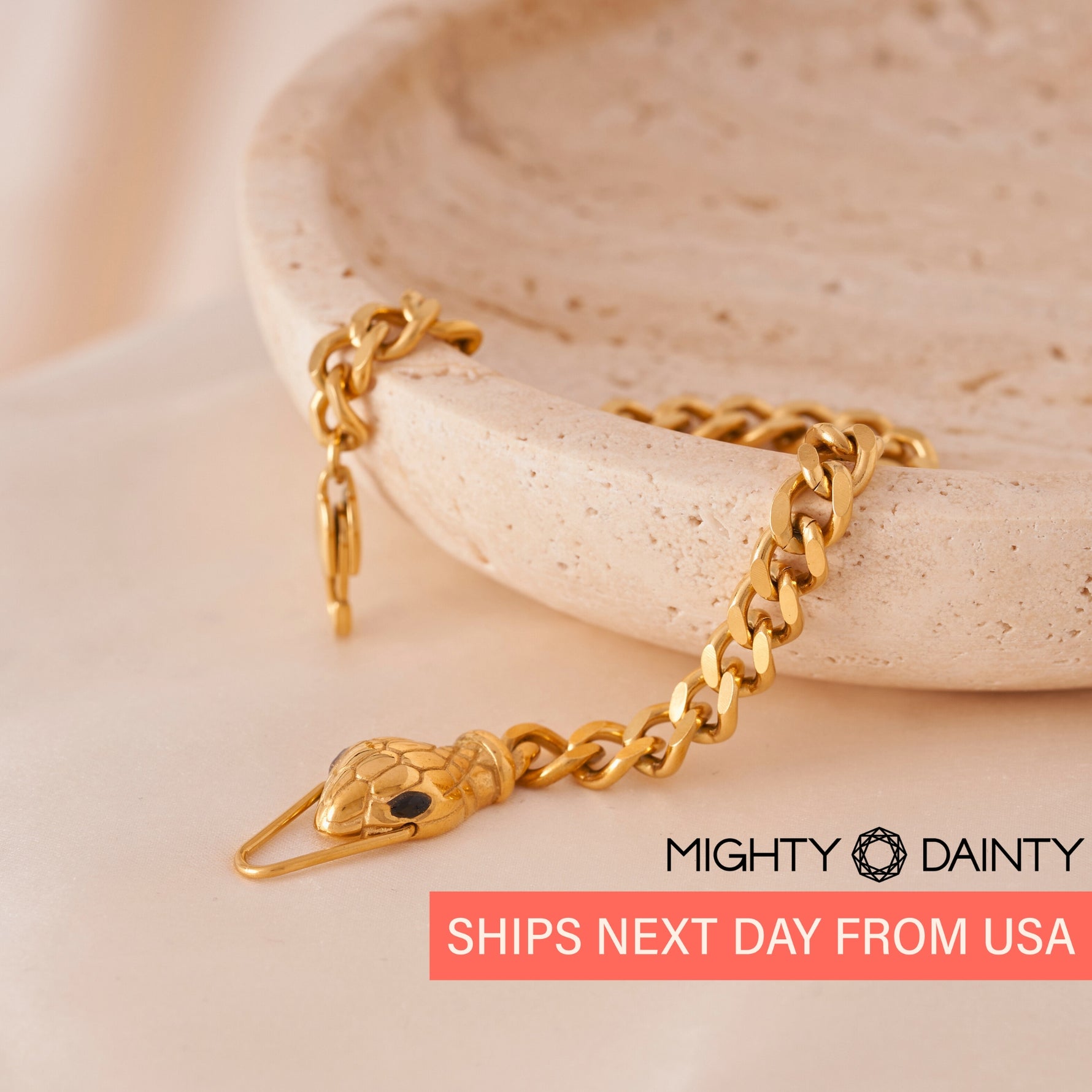 Gold Chain Snake Bracelet