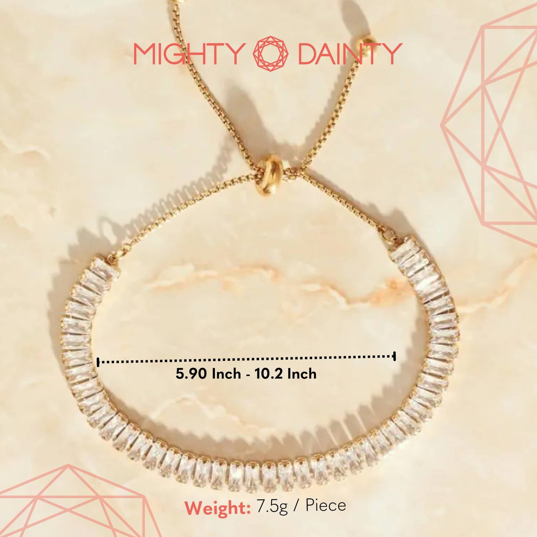 Rectangle Crystal Tennis Bracelet