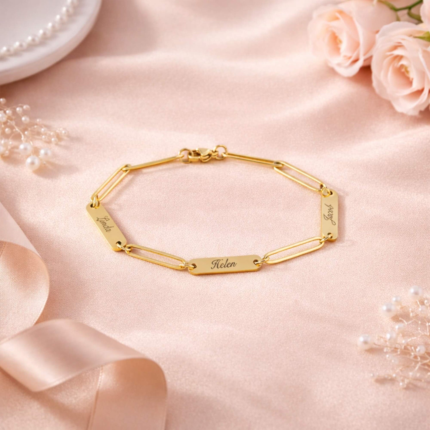 Paper Clip Name Bracelet