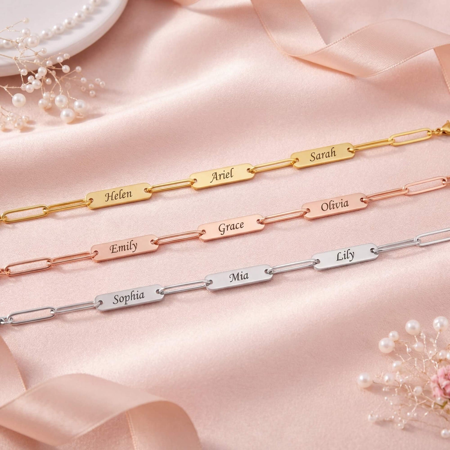 Paper Clip Name Bracelet