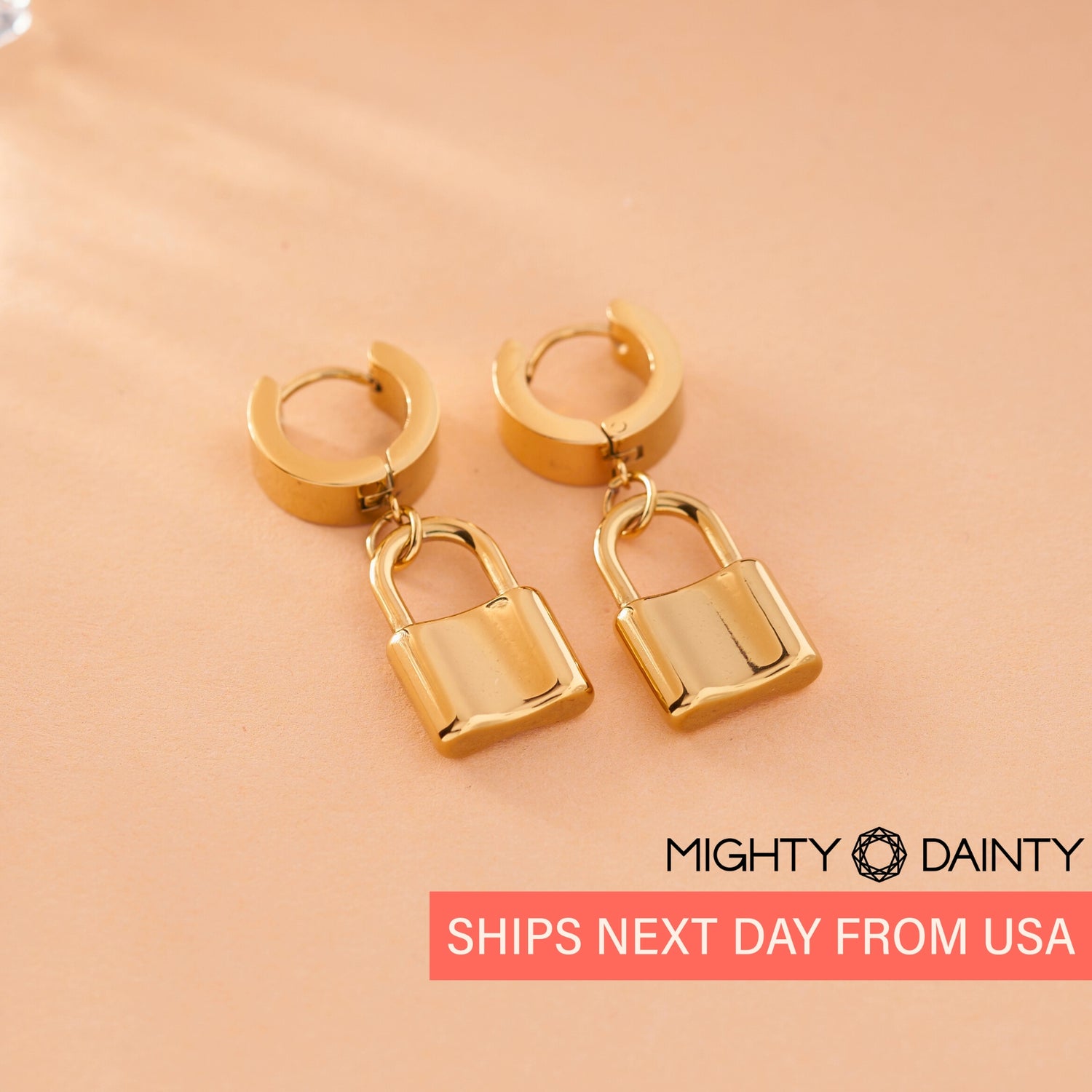 Padlock Drop Earrings