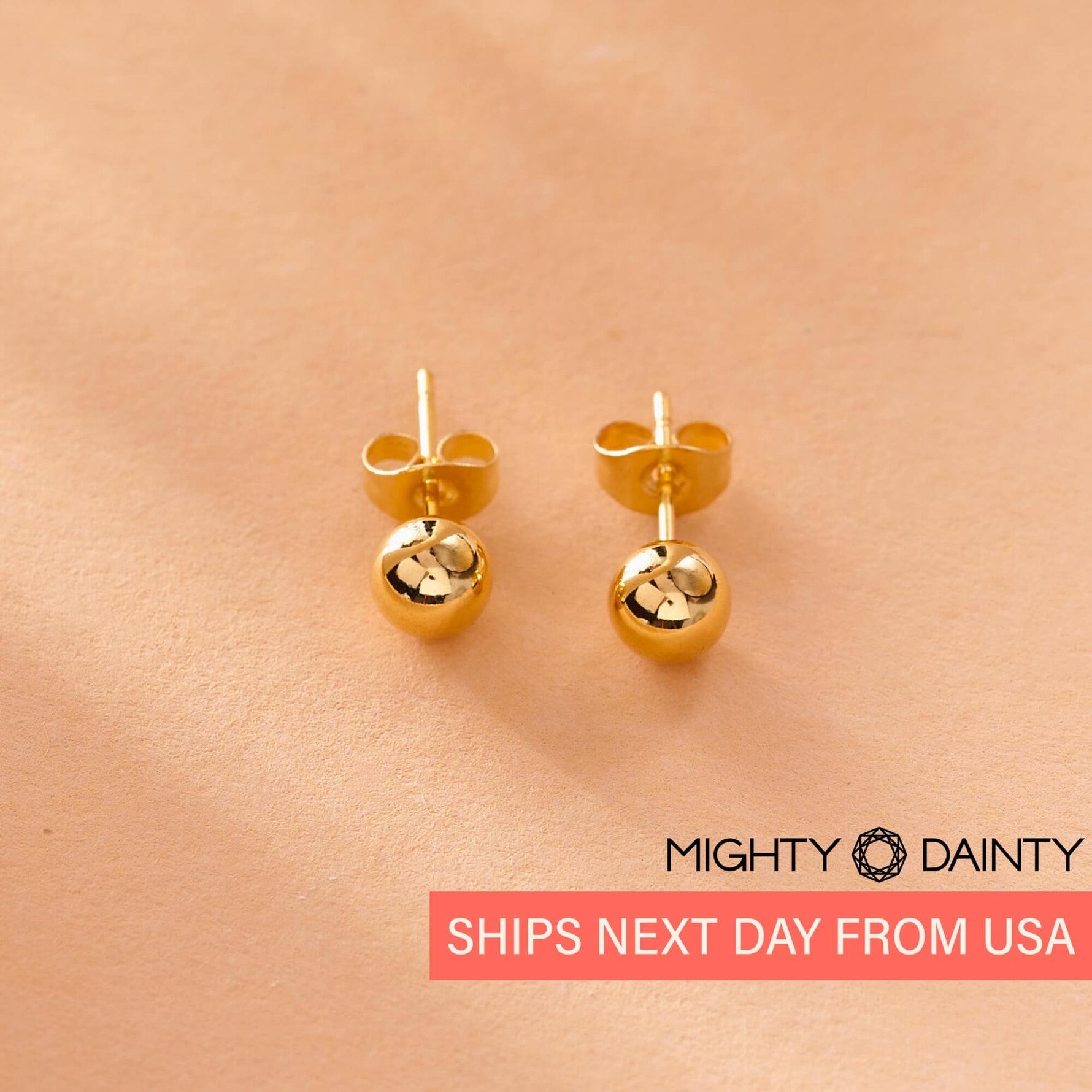 gold ball stud earrings