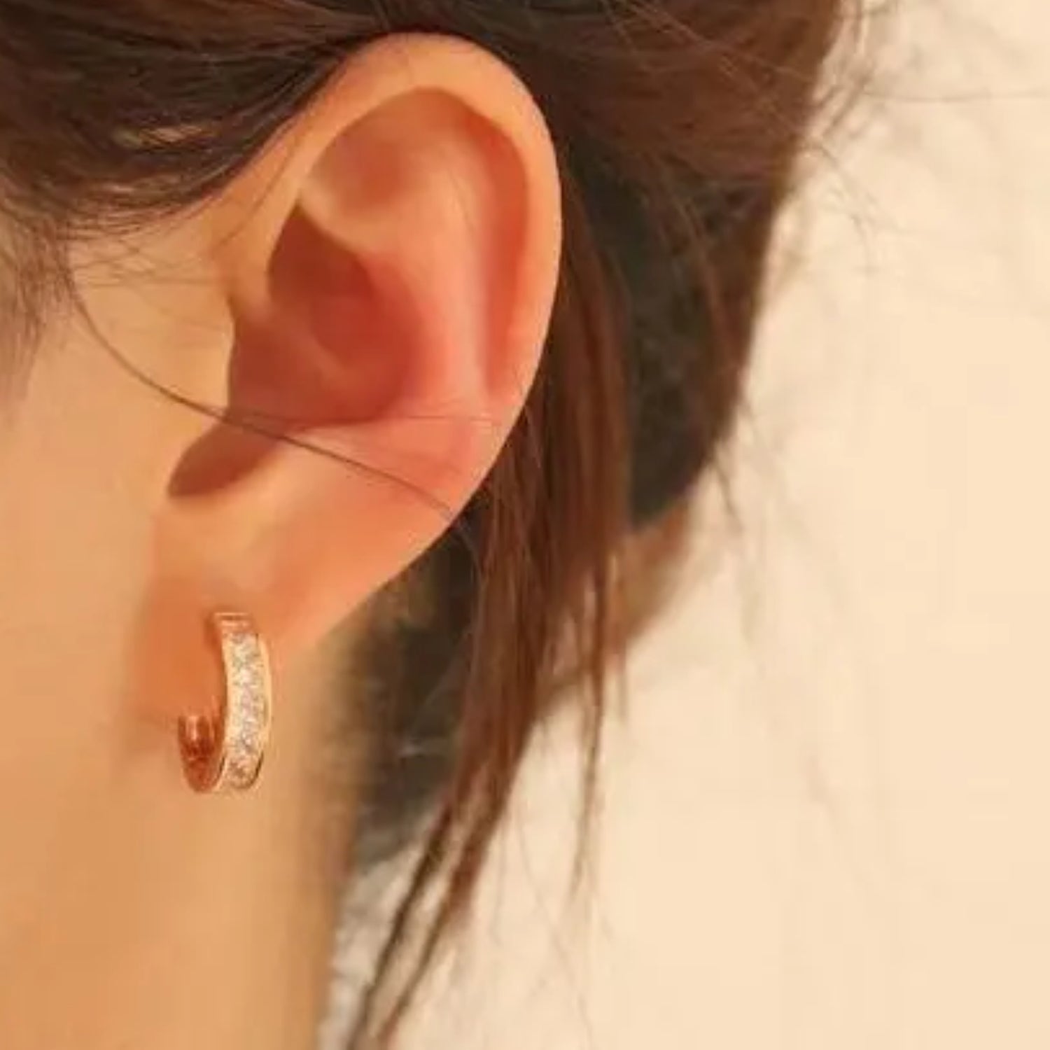 Crystal Huggie Hoop Earrings