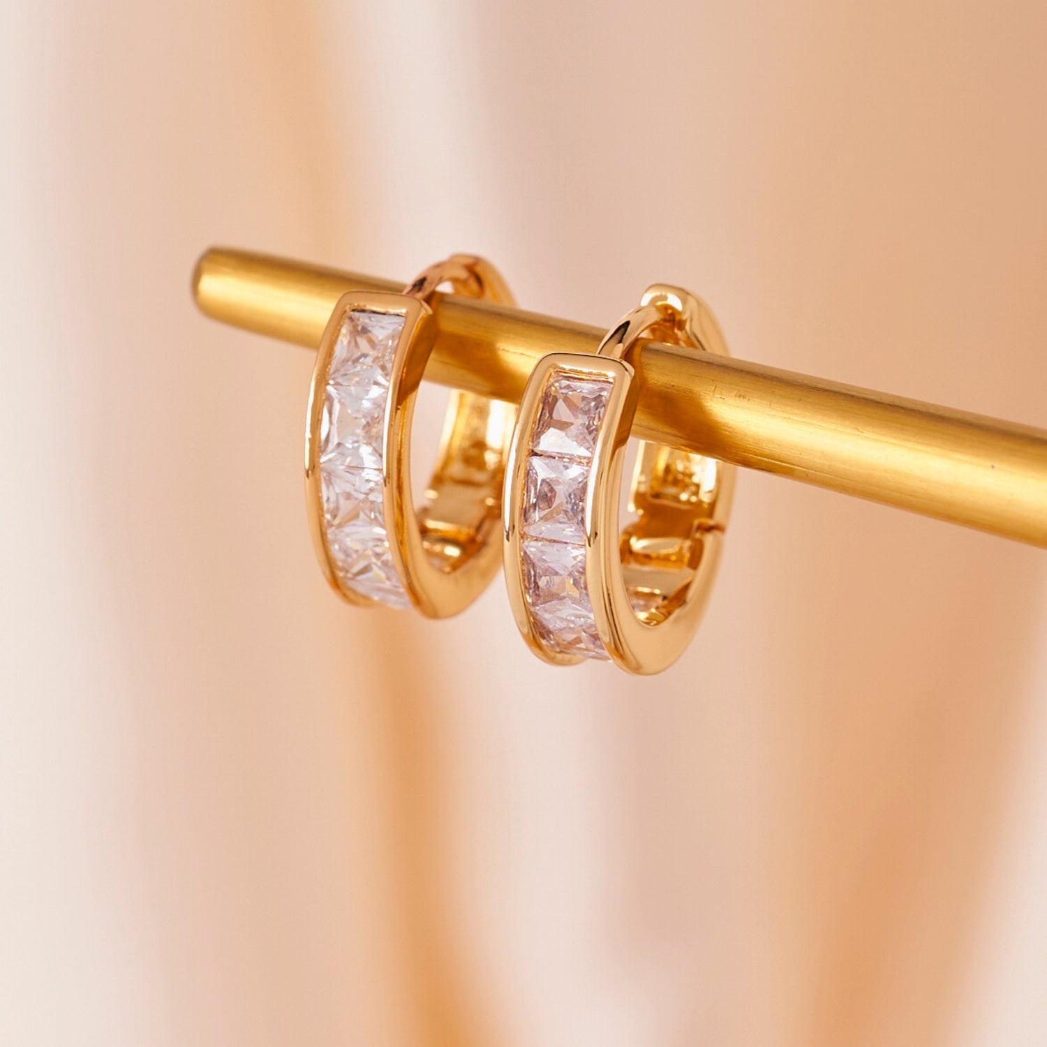 Crystal Huggie Hoop Earrings