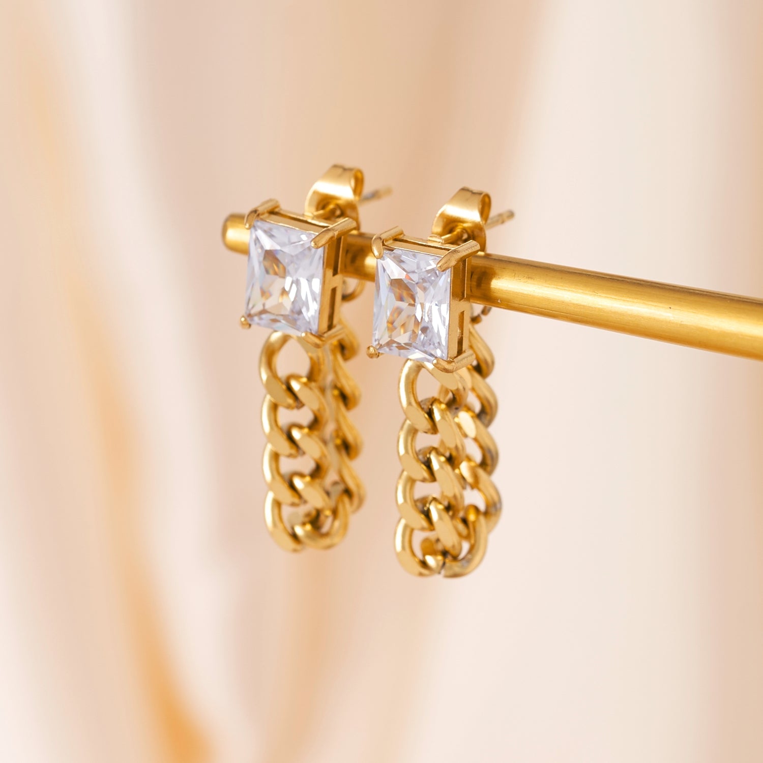 Crystal Chain Earrings