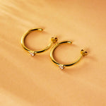 C Shape Crystal Earrings