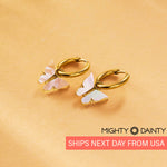 Butterfly Hoop Earrings