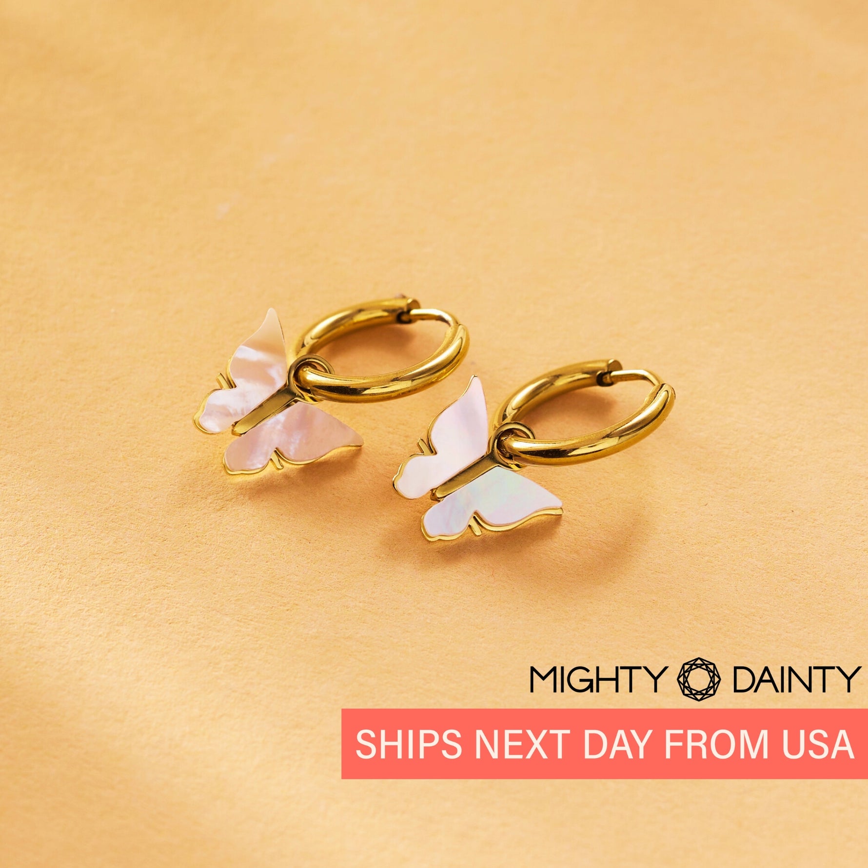 Butterfly Hoop Earrings