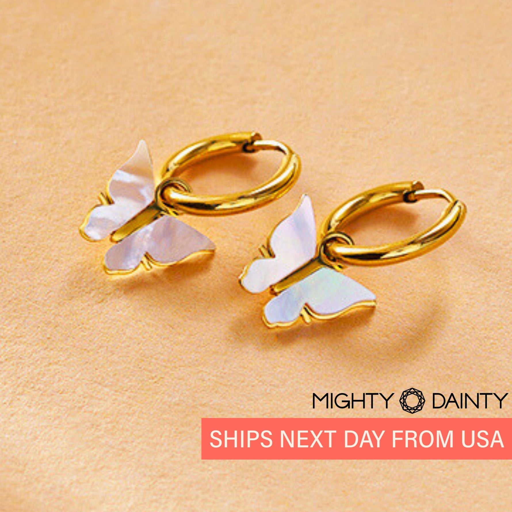 Butterfly Hoop Earrings