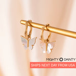 Butterfly Hoop Earrings