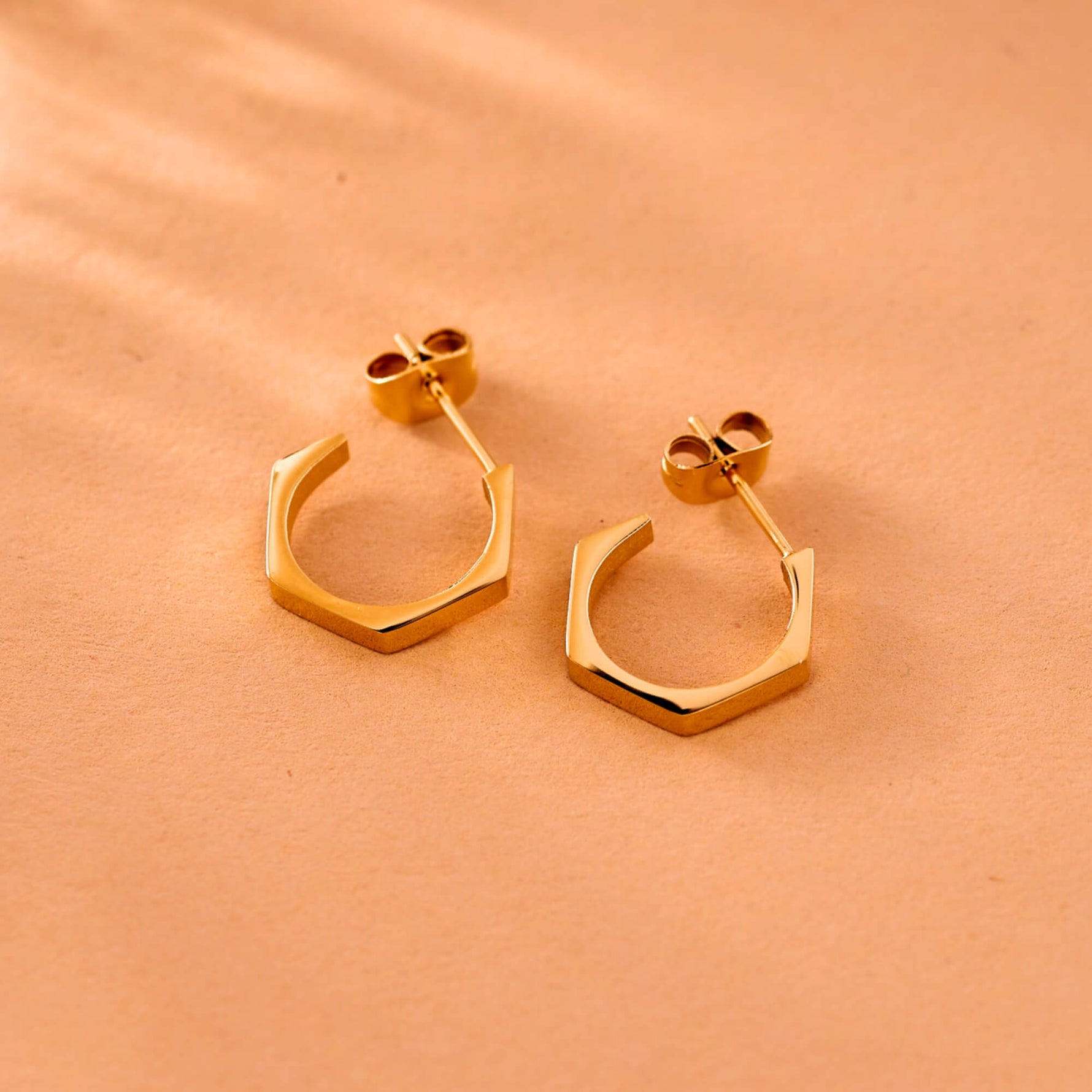 Hexogon Hoop Earrings