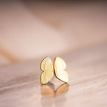 Gold Butterfly Wing Stud Earrings